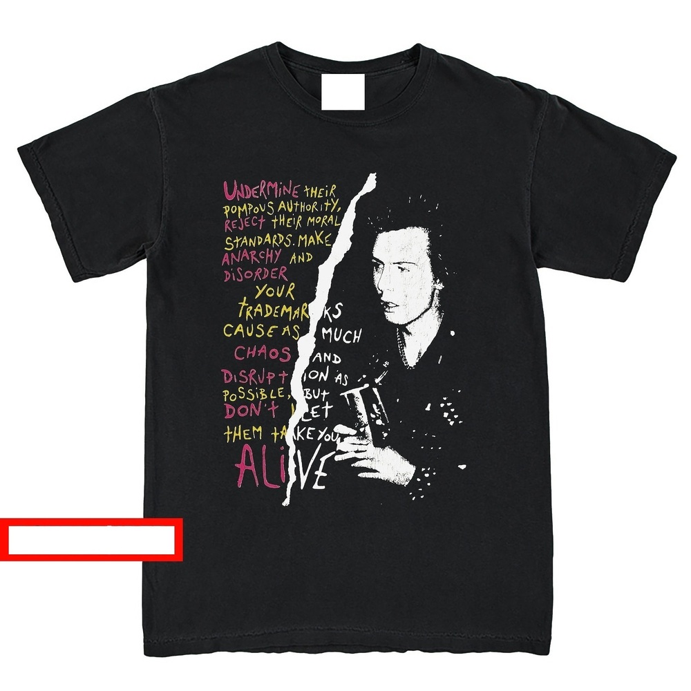 New Rare Sid Vicious Anarchy And Disorder Punk Rock Retro Unisex T-Shirt